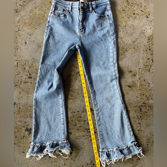 Special A Light Blue Flare Frayed Hem Women’s Jeans Size 7/28 - Picture 4 of 9
